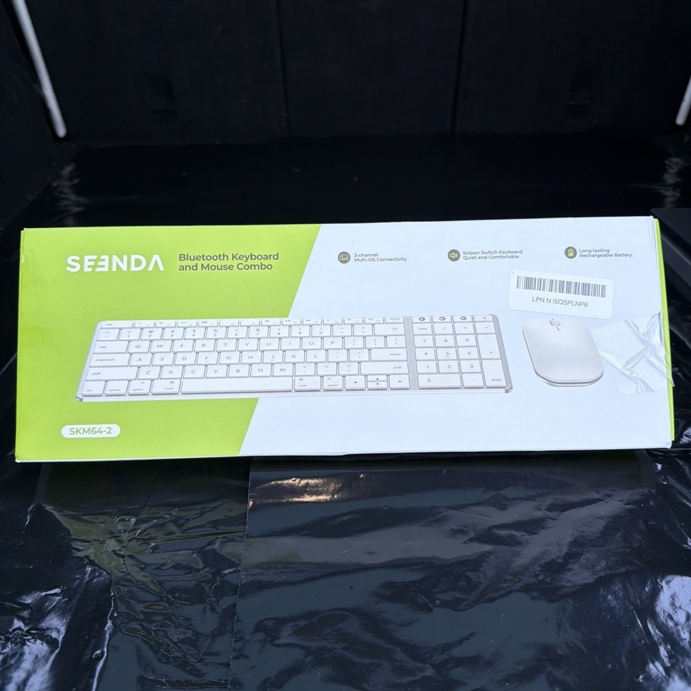 SEENDA Bluetooth Keyboard & Mouse Combo for Mac‎ SKM64-2 Rechargeable White